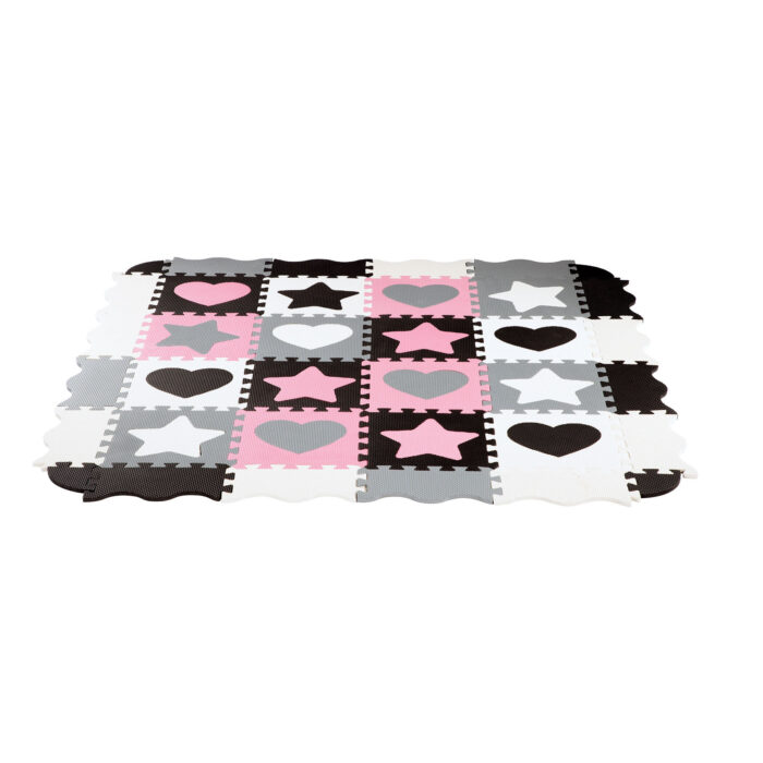 bilde 9 - MD03 KID'S PLAYPEN PUZZLE MAT PINK HEARTS 36 ELEMENTS 140x140CM NILS FUN