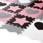 bilde 10 - MD03 KID'S PLAYPEN PUZZLE MAT PINK HEARTS 36 ELEMENTS 140x140CM NILS FUN