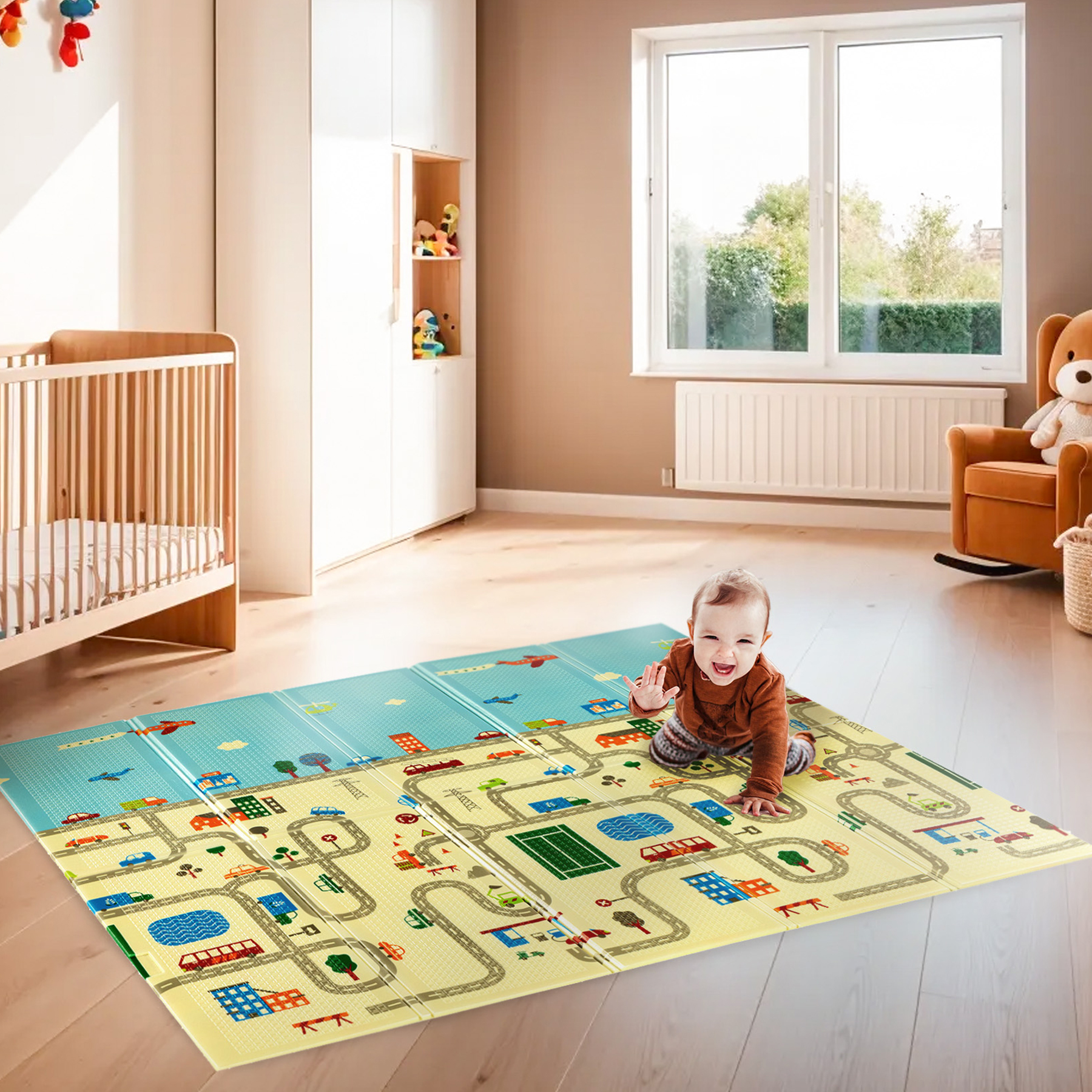 bilde 3 - MD04 KIDS FOLDING MAT CITY 195x180CM NILS FUN