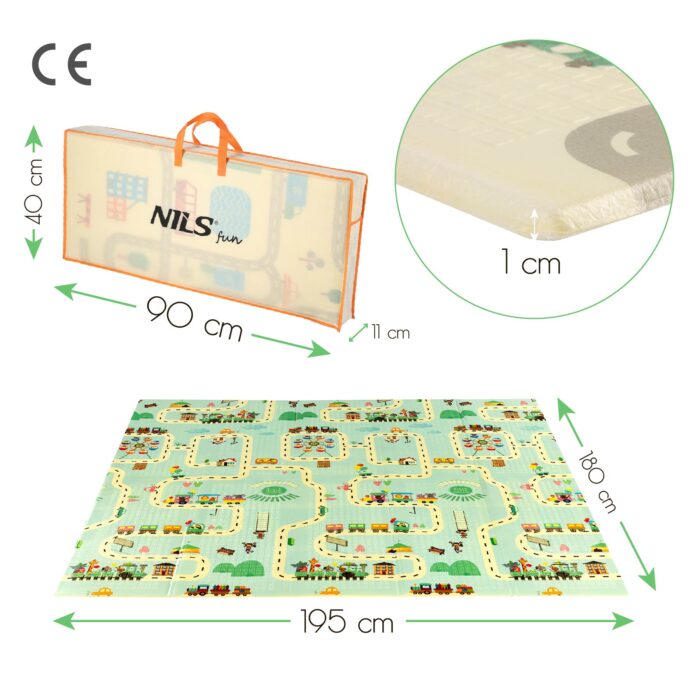 bilde 6 - MD04 KIDS FOLDING MAT CITY 195x180CM NILS FUN