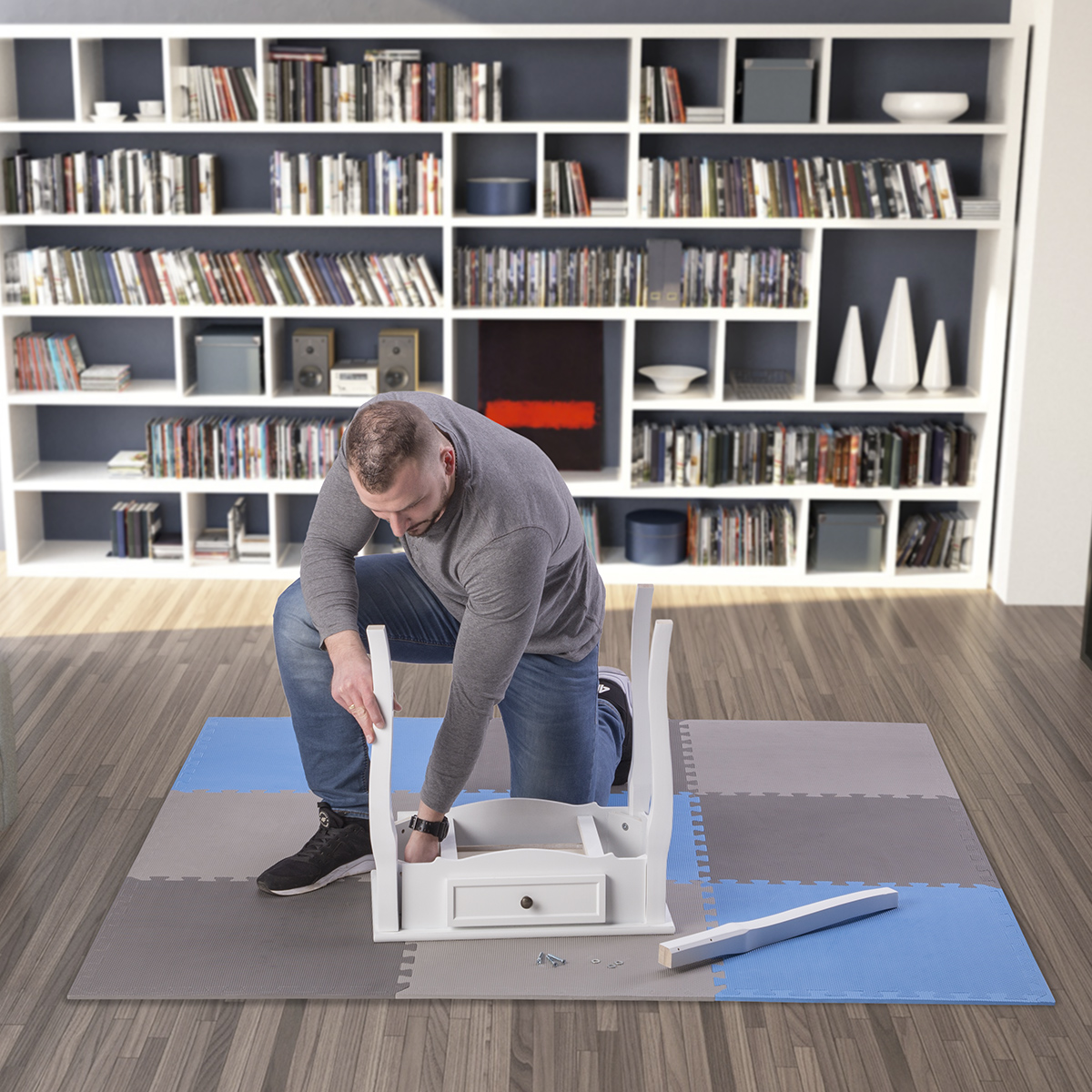 bilde 4 - MP10 L. Gray-Blue-D. Gray PUZLE PROTECTIV MAT 60x60x1.0 CM (9 PCS. SET) En opplevelse