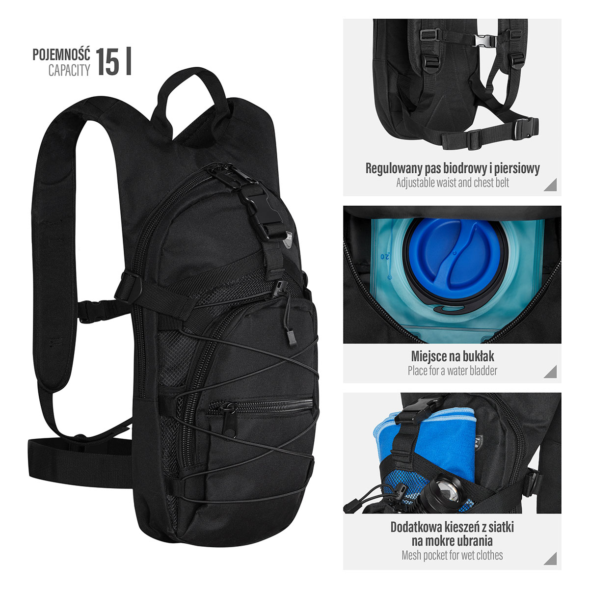 bilde 2 - NC1732 BLACK Backpack NILS CAMP