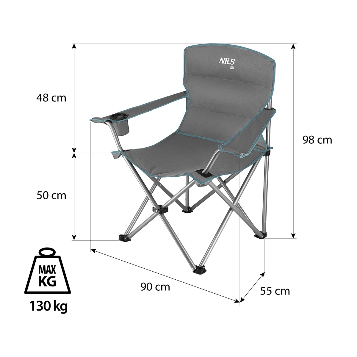 bilde 3 - NC3079 GRAY-Green CAMPING CHAIR NILS CAMP
