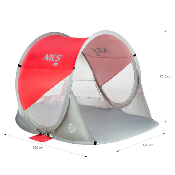 bilde 6 - NC3142 RED-Grey Pop UP BEACH TENT NILS CAMP