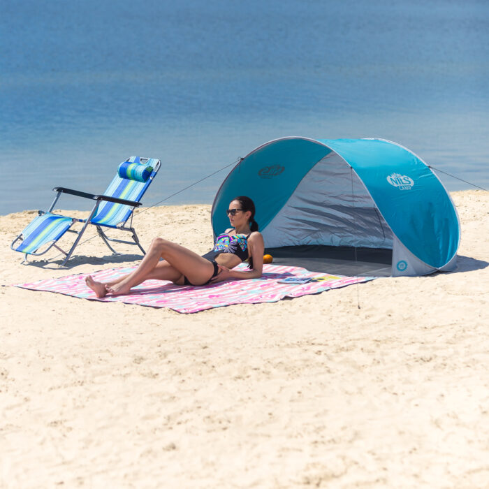 bilde 2 - NC3174 TURQUISE-Grey Pop UP BEACH TENT NILS CAMP