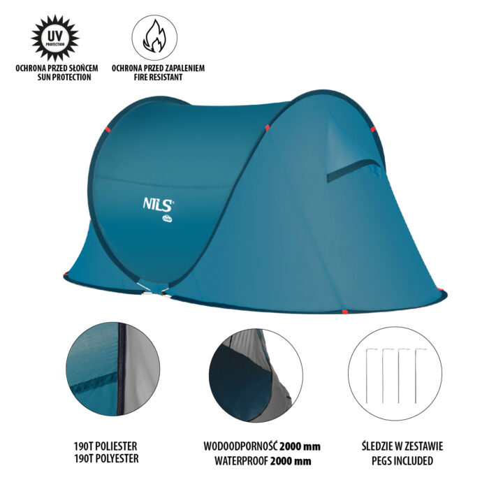 bilde 3 - NC3743 CAMPING TENT BLUE NILS CAMP