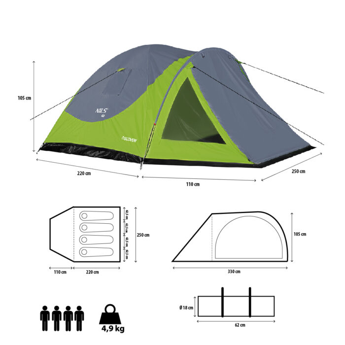 bilde 8 - NC6006 GREEN-GRAY CAMPING TENT DISCOVERY NILS CAMP