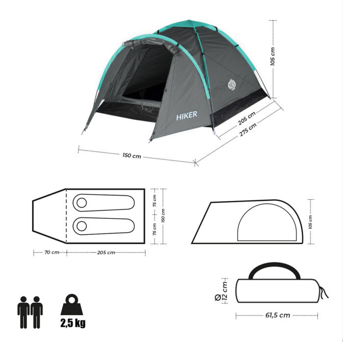 bilde 6 - NC6010 GRAY CAMPING TENT HIKER NILS CAMP