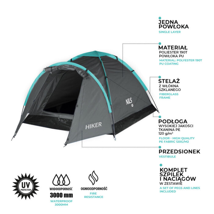 bilde 7 - NC6010 GRAY CAMPING TENT HIKER NILS CAMP