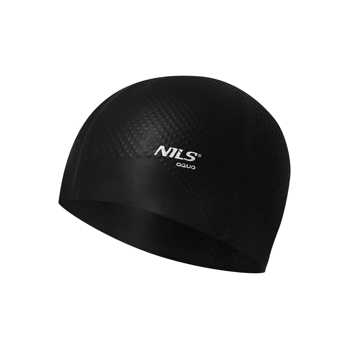 bilde 1 - NQC SOLID COLOR BLACK SILICONE SIMMING CAP DOTS NILS AQUA
