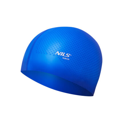 bilde 1 - NQC SOLID COLOR BLUE SILICONE SIMMING CAP DOTS NILS AQUA