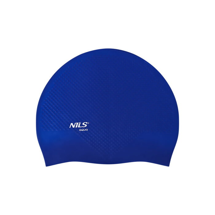 bilde 2 - NQC SOLID COLOR DARK BLUE SILICONE SIMMING CAP DOTS NILS AQUA