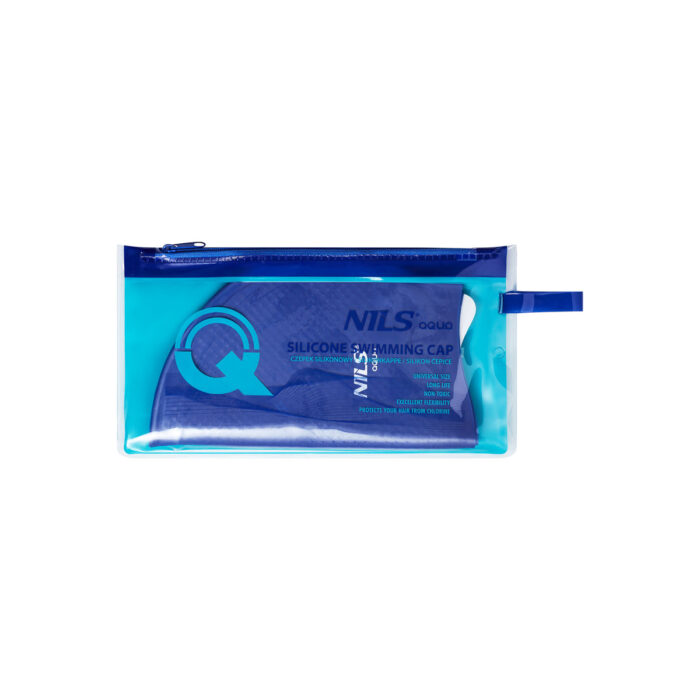 bilde 3 - NQC SOLID COLOR DARK BLUE SILICONE SIMMING CAP DOTS NILS AQUA