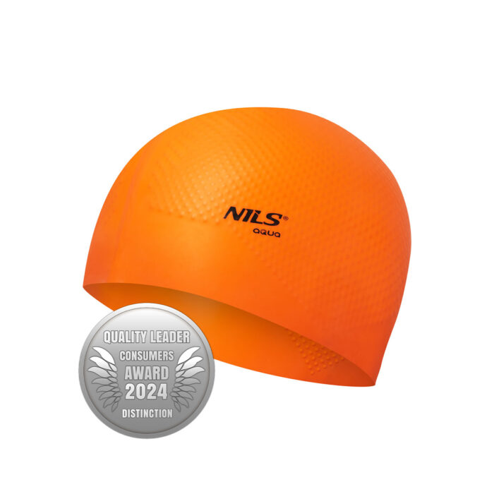 bilde 4 - NQC SOLID COLOR Orange SILICONE SIMMING CAP DOTS NILS AQUA