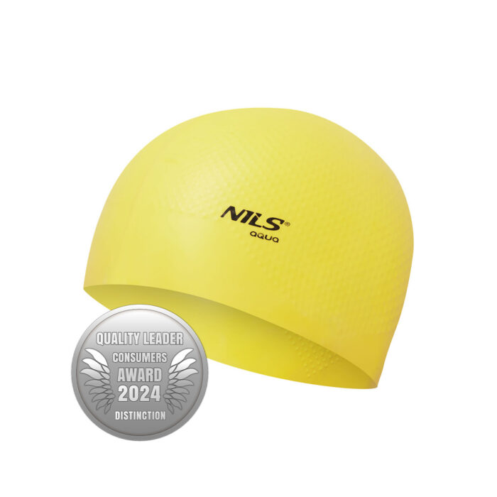 bilde 4 - NQC SOLID COLOR YELLOW SILICONE SIMMING CAP DOTS NILS AQUA