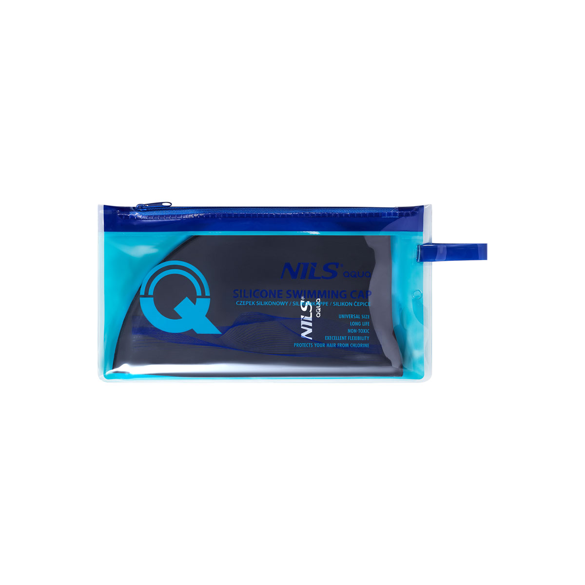 bilde 3 - NQC SOLID COLOR BK01 BLACK SILICONE SIMMING CAP NILS AQUA