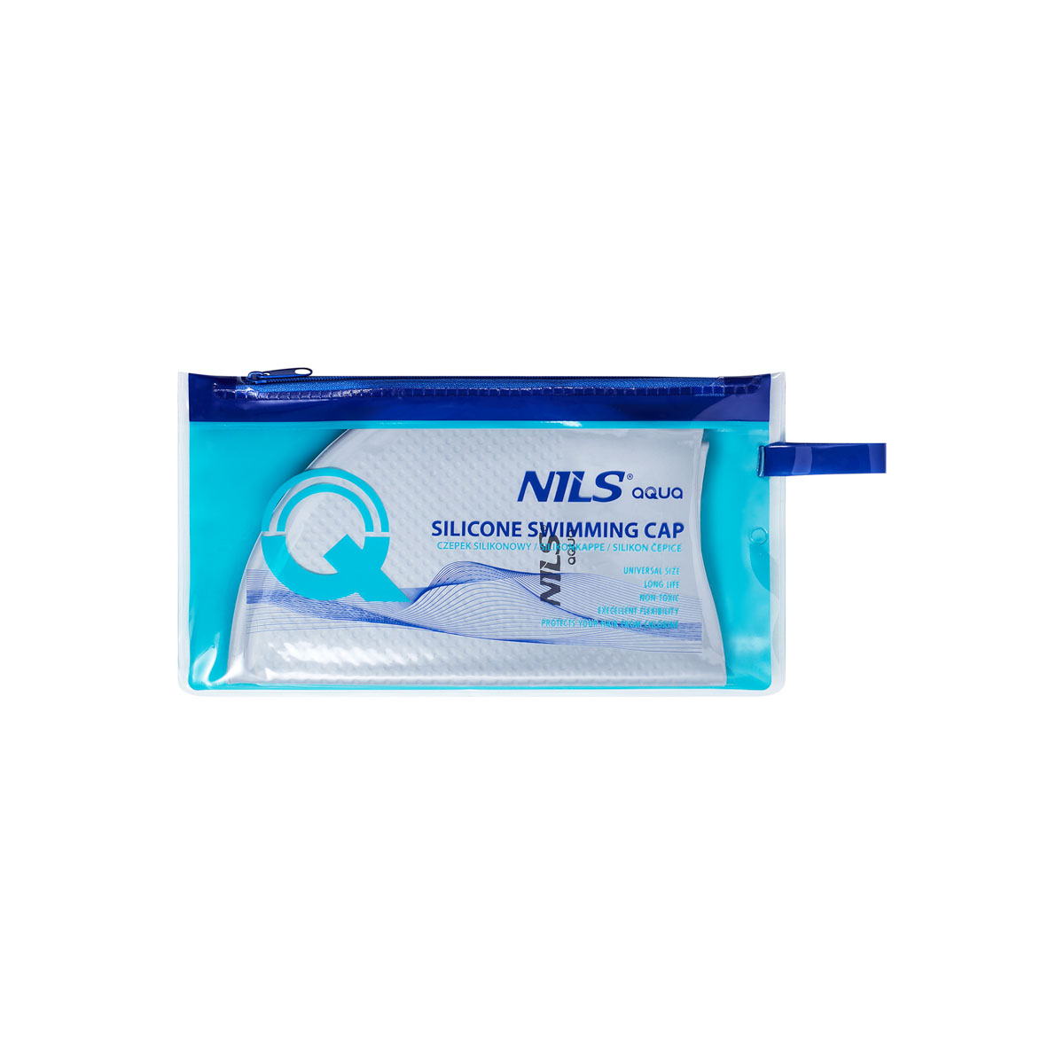 bilde 3 - NQC SOLID COLOR GRAY SILICONE SIMMING CAP For Long HAIR NILS AQUA