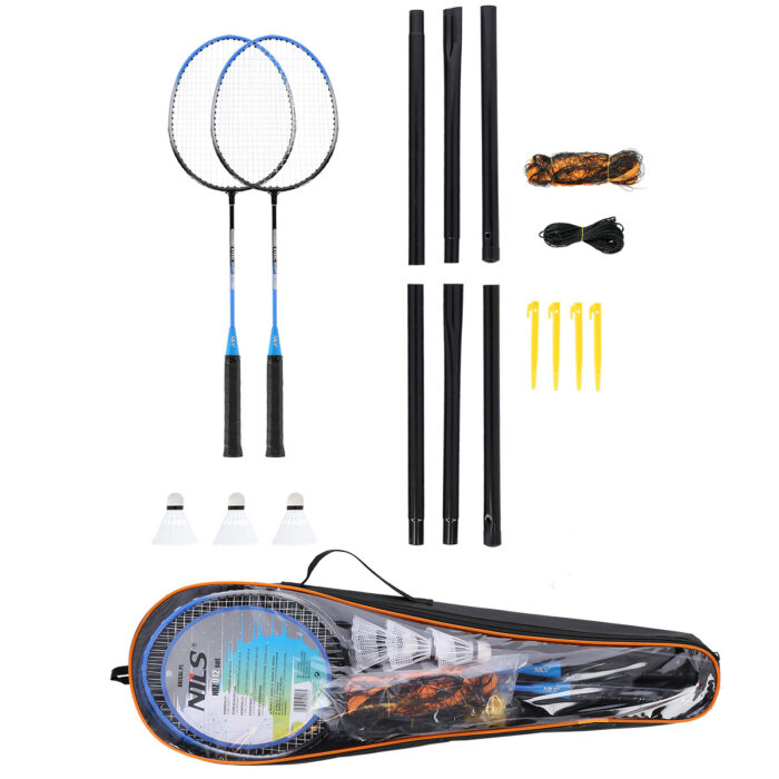 bilde 1 - SRZ012 Steel/Badminton SET 2 ROCKETS + 3 SHUTTLECCKS + MESH + FORSIDE NILS