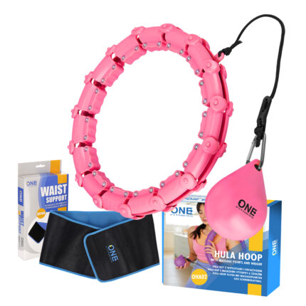 bilde 1 - SET HULA HOOP OHA02 PINK MED VEKT EN FASSER + VAIST SUPPORT BR160