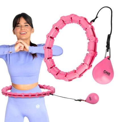 bilde 2 - SET HULA HOOP OHA02 PINK MED VEKT EN FASSER + VAIST SUPPORT BR160