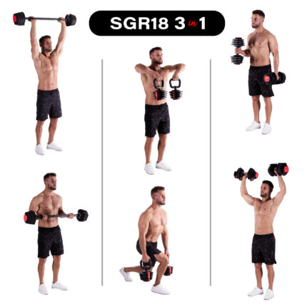 bilde 2 - SGR18 PRO SET 3IN1 DUMBEL 20 KGS HMS