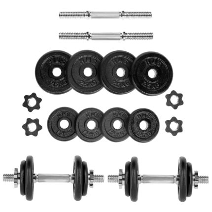 bilde 1 - ST20 BLACK PLATES Dumbell SET i SUITCASE 20KG HMS