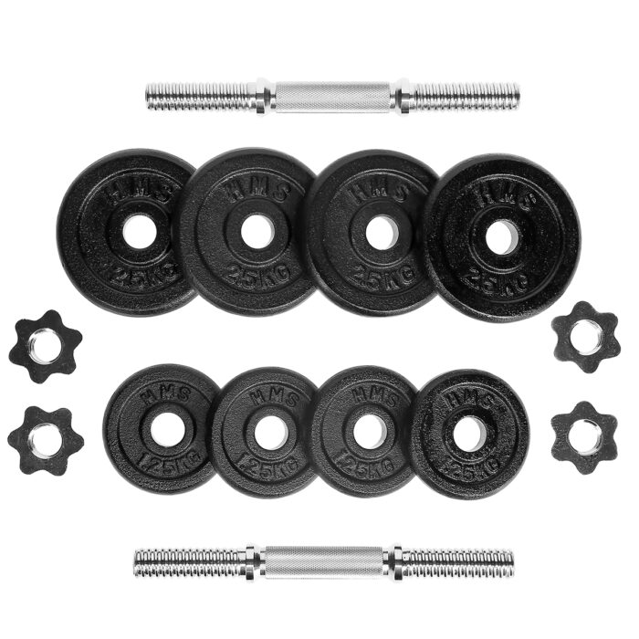 bilde 5 - ST20 BLACK PLATES Dumbell SET i SUITCASE 20KG HMS