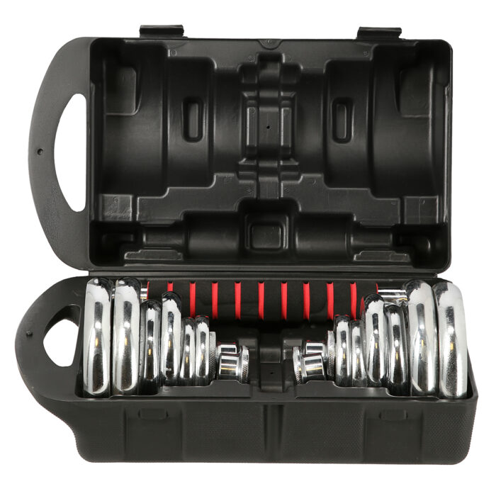 bilde 2 - STC21 CHROME DUMBELL SET i en SUITCASE 20KG HMS