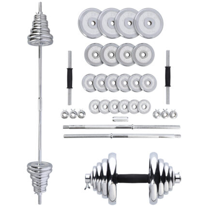 bilde 1 - STC50 CHROME Dumbell SET-BARBELL I SUITCASE 2x25KG HMS