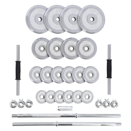bilde 2 - STC50 CHROME Dumbell SET-BARBELL I SUITCASE 2x25KG HMS