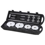 bilde 4 - STC50 CHROME Dumbell SET-BARBELL I SUITCASE 2x25KG HMS