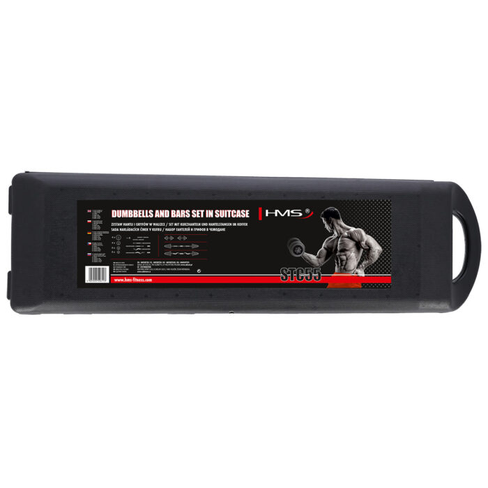 bilde 3 - STC55 CHROME Dumbell SET-BARBELL I SUITCASE 55KG HMS