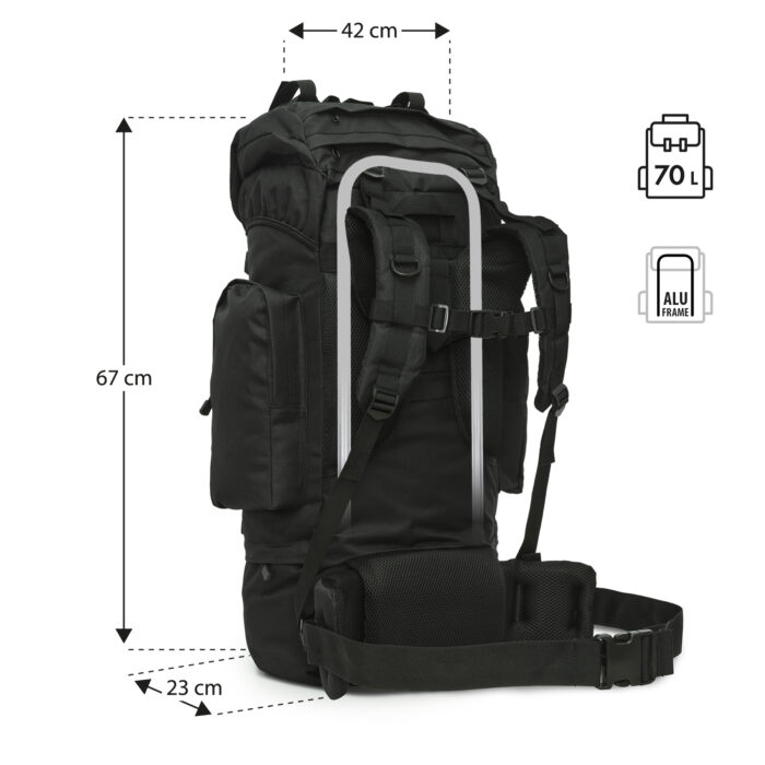 bilde 4 - NC3901 TACTICAL BACKPACK EAGLE BLACK 70L NILS CAMP
