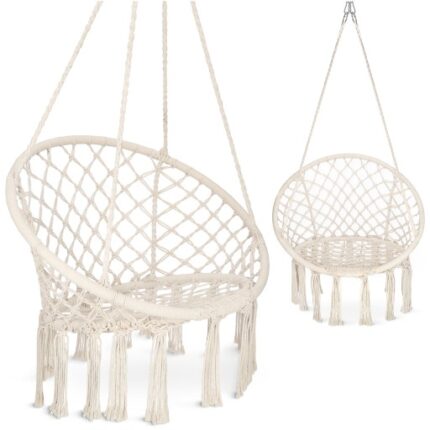 BOHO hengestol beige – hengekøyestol for hage eller stue