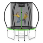 Trampoline for barn 183x183 cm med sikkerhetsnett og stige for hagelek trygg utendørs moro