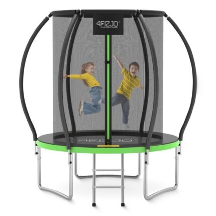 Trampoline for barn 183x183 cm med sikkerhetsnett og stige for hagelek trygg utendørs moro