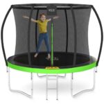 Trampoline for barn 252x252 cm med sikkerhetsnett stige og UV beskyttelse for trygg utendørs lek