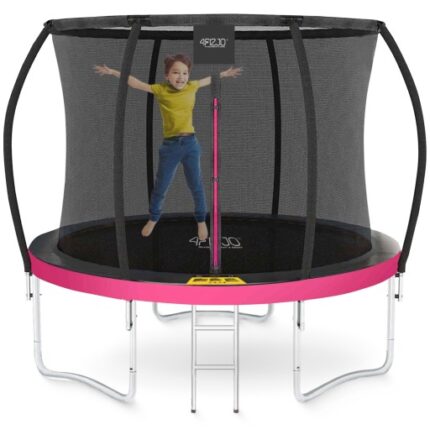 Trampoline for barn PRO 252x252 cm med sikkerhetsnett stige og UV beskyttelse for trygg hagelek
