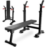 Treningsbenk med vektstangstativ PRO justerbar stålramme for benkpress og hjemmegym