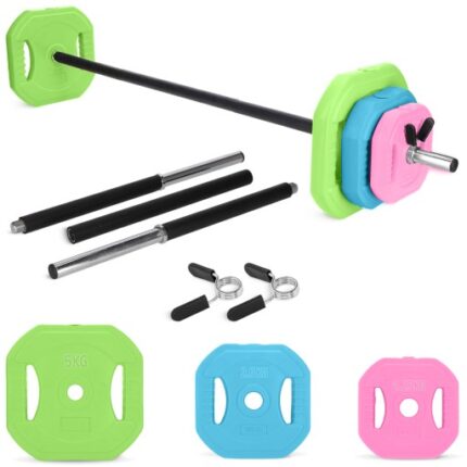 20 kg sammenleggbar vektstang med bitumvekter for hjemmetrening og funksjonell styrketrening