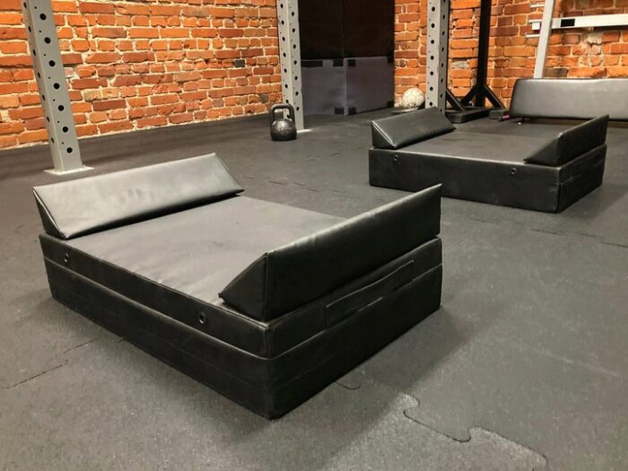 Drop Pad matte for vektstang 60 x 60 x 15 cm PVC-belagt duk Ring-Sport støydempende treningsmatte