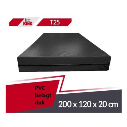 Gymnastikk og rehabiliteringsmatte 200 x 120 x 20 cm T25 plawil svart profesjonell treningsmatte