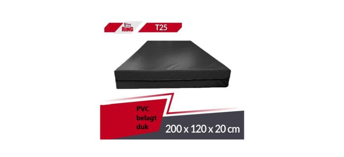 Gymnastikk og rehabiliteringsmatte 200 x 120 x 20 cm T25 plawil svart profesjonell treningsmatte