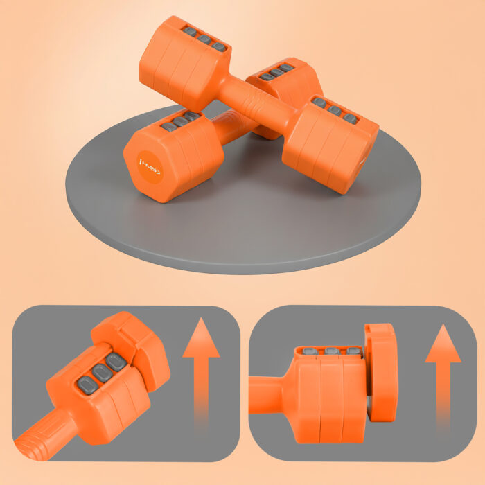 bilde 3 - HL03 ADJUSTABLE DUMBBELLS ORANGE 2 x 2.5 KG HMS