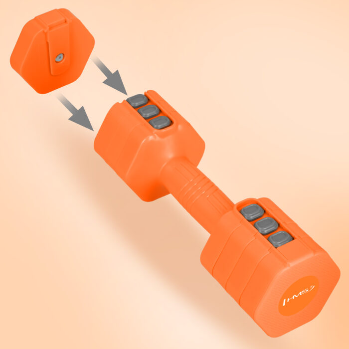 bilde 5 - HL03 ADJUSTABLE DUMBBELLS ORANGE 2 x 2.5 KG HMS