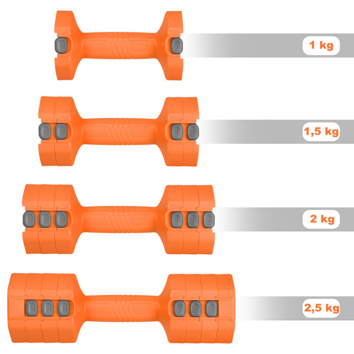 bilde 7 - HL03 ADJUSTABLE DUMBBELLS ORANGE 2 x 2.5 KG HMS