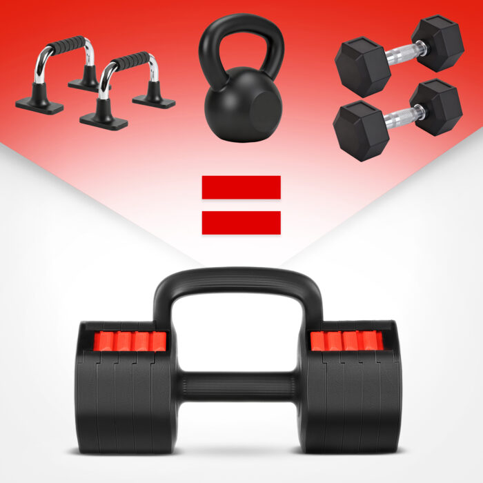 bilde 5 - HL05 3in1 ADJUSTABLE DUMBBELL WITH PUSH-UP BAR AND KETTLEBELL FUNCTION HMS